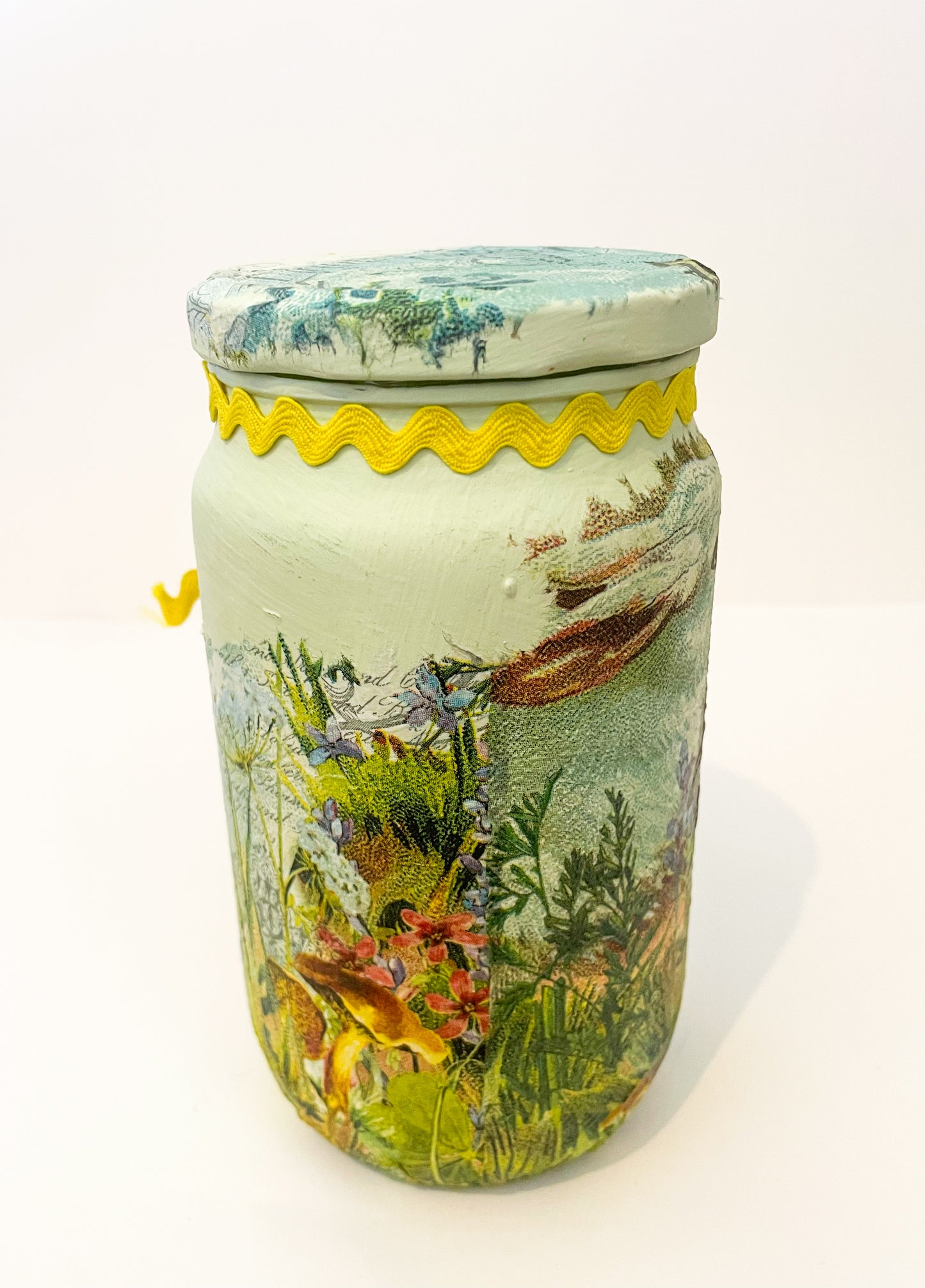 Bunny Hollow Decoupage Jar