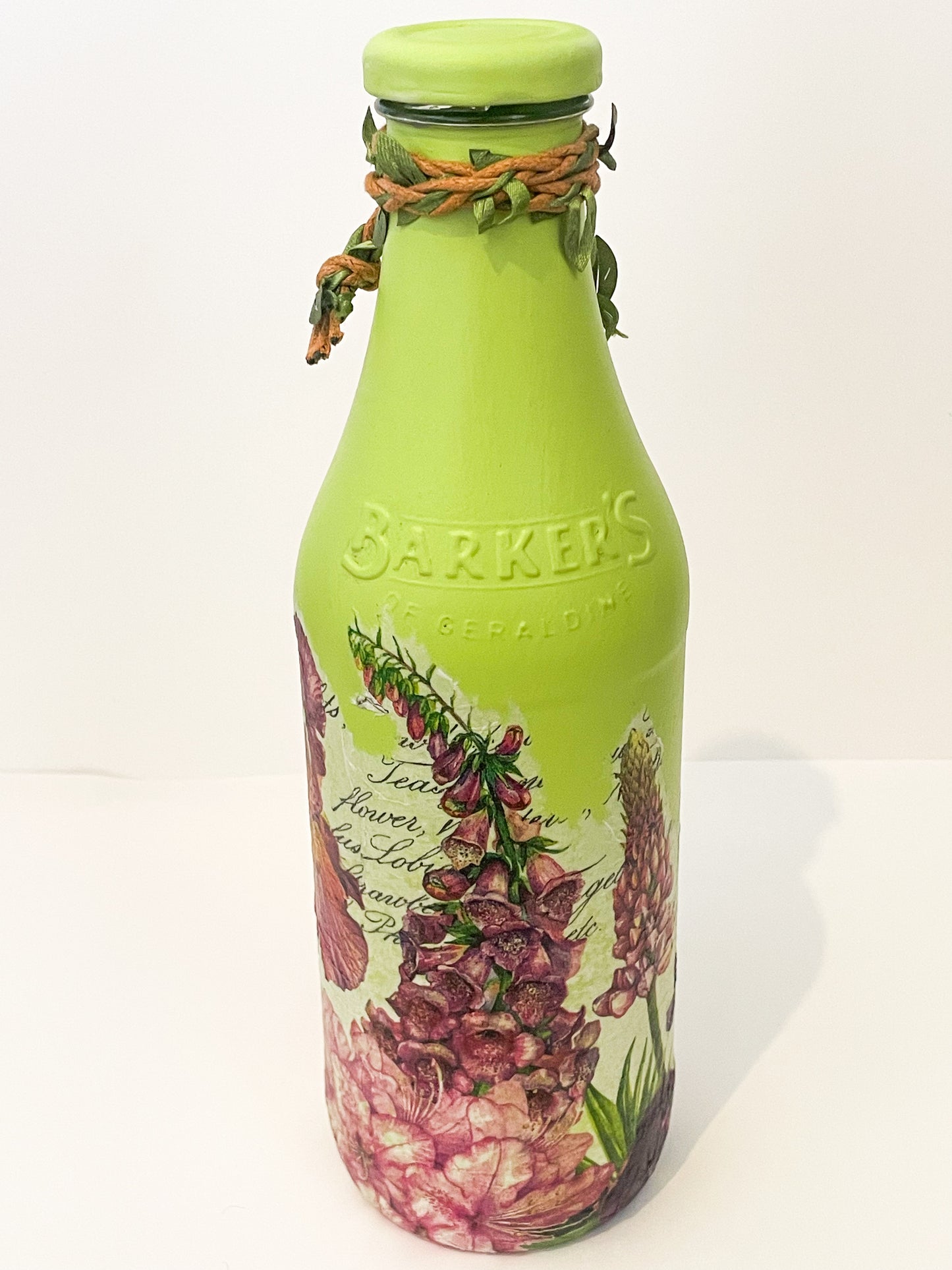 Garden Glow Decoupage Bottle
