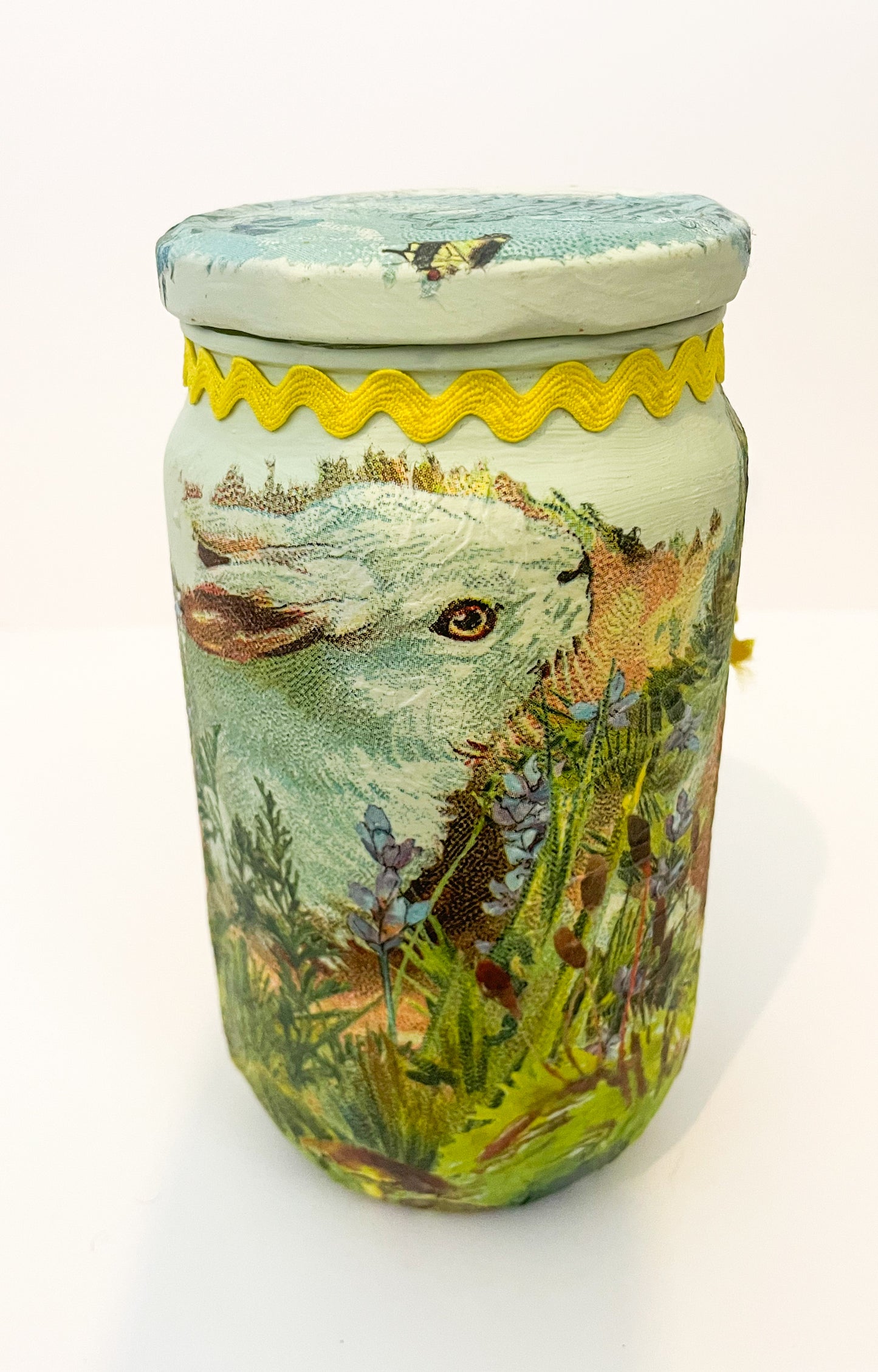 Bunny Hollow Decoupage Jar
