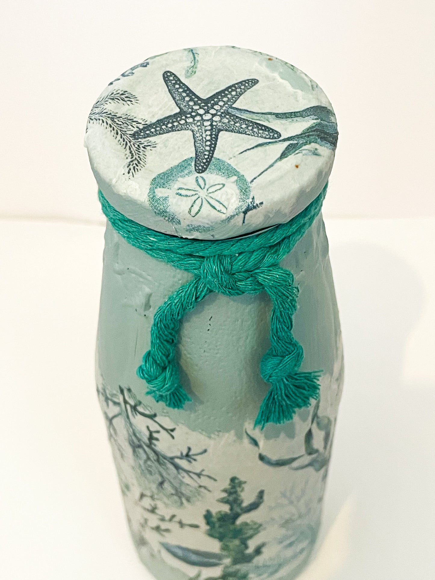 Under The Sea Decoupage Bottle