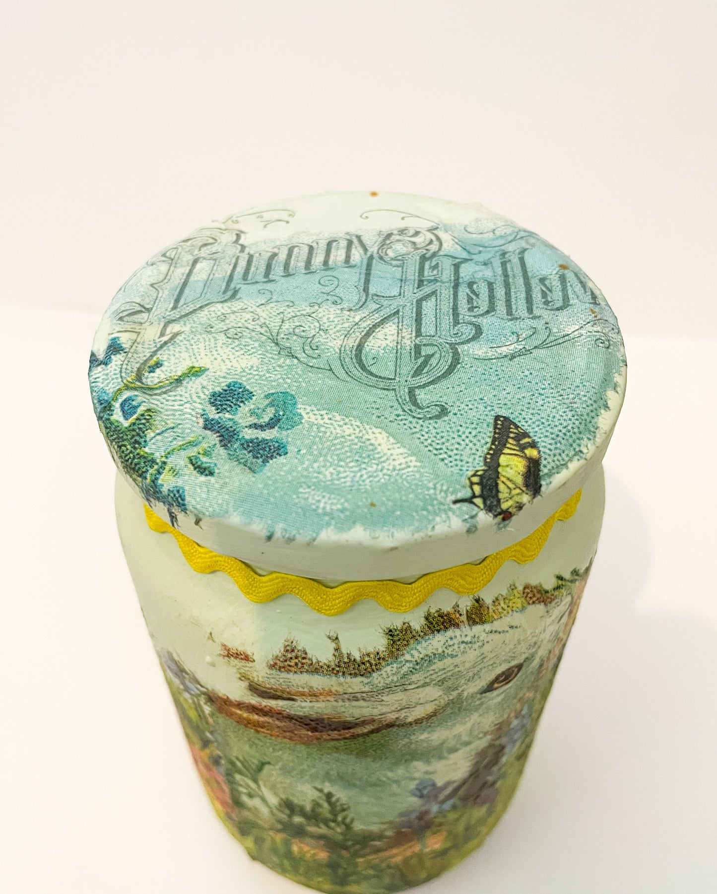 Bunny Hollow Decoupage Jar