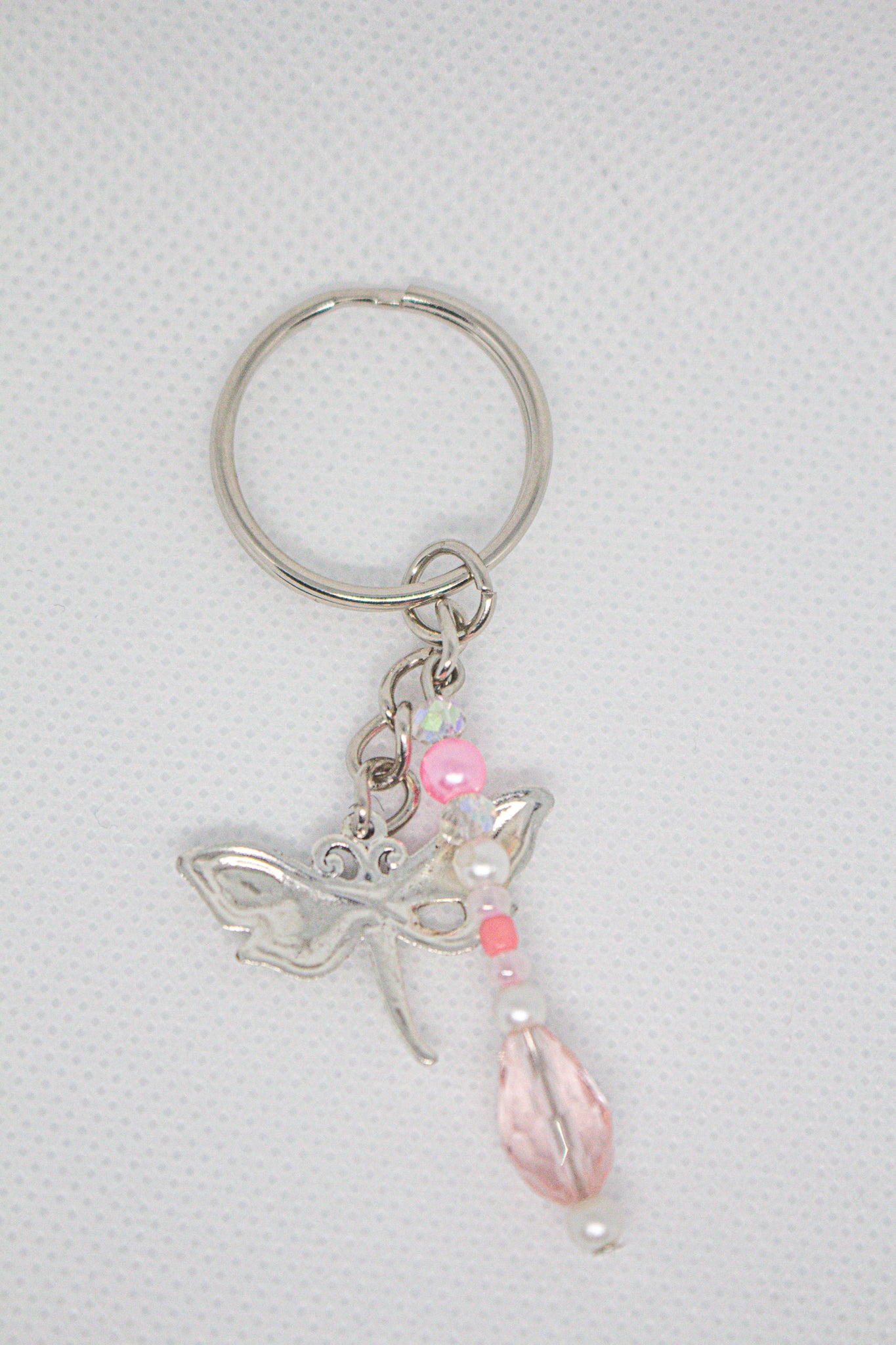 Pink Dragonfly Keychain