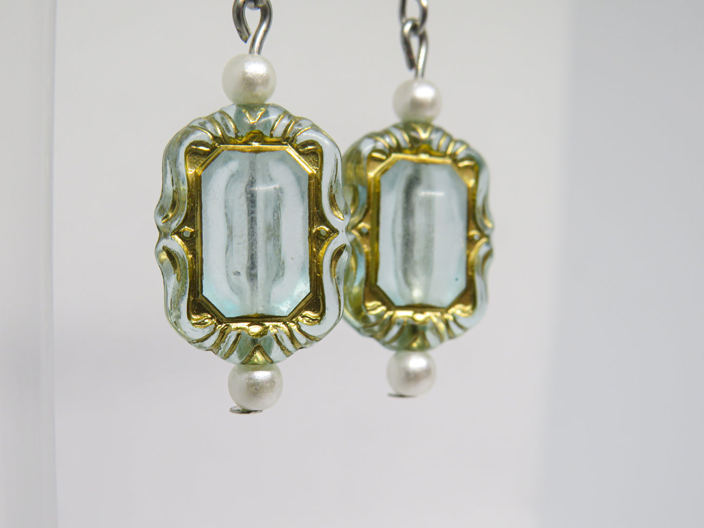 Blue and Gold Earrings