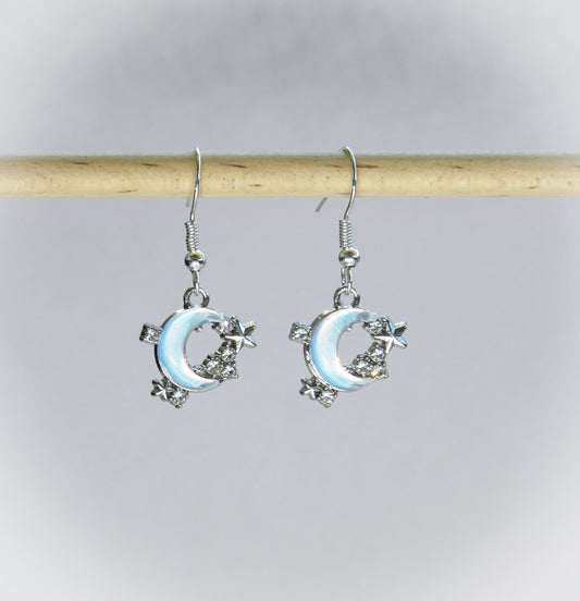 Sparkly Moon Earrings