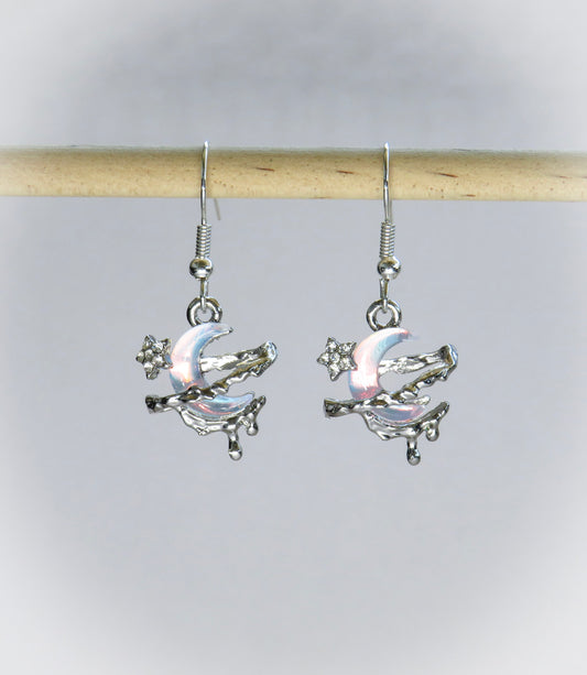 Sparkly Moon Earrings