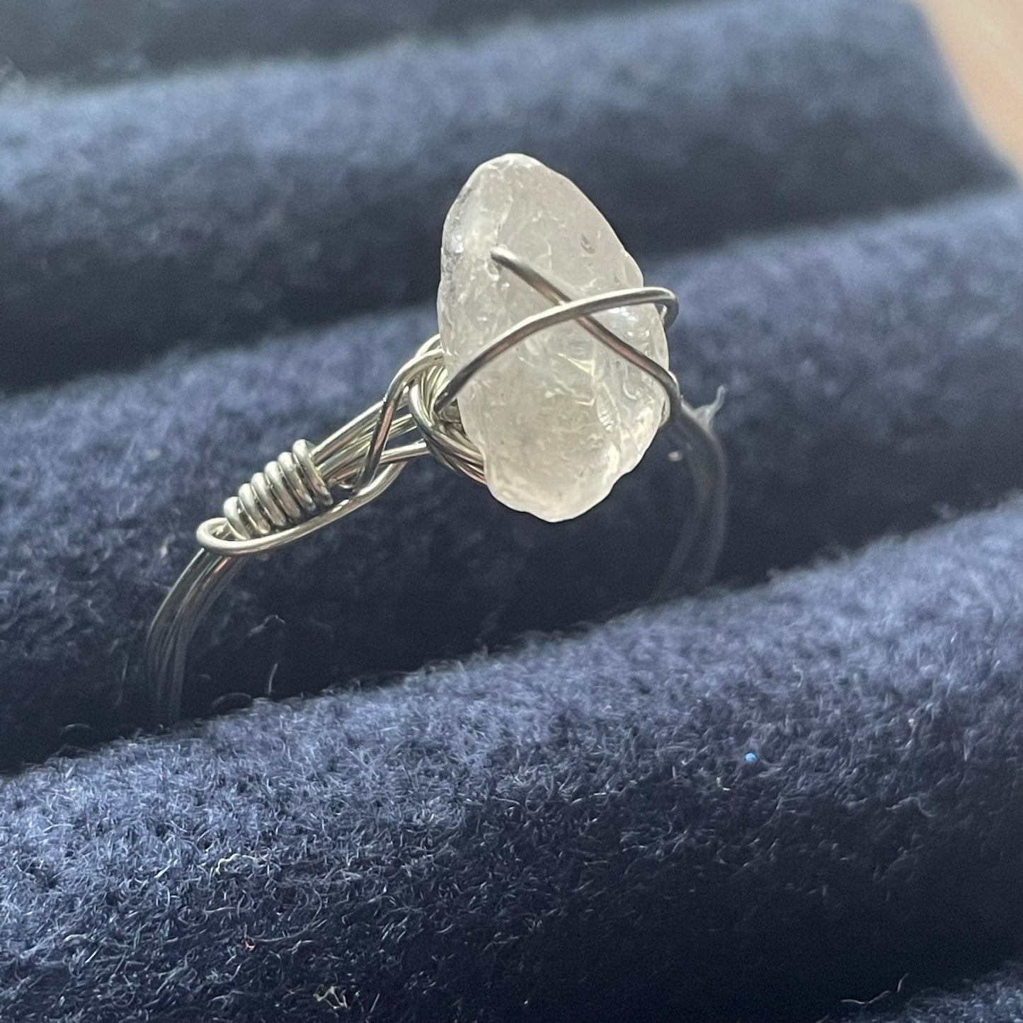 Wire Wrapped Crystal Ring