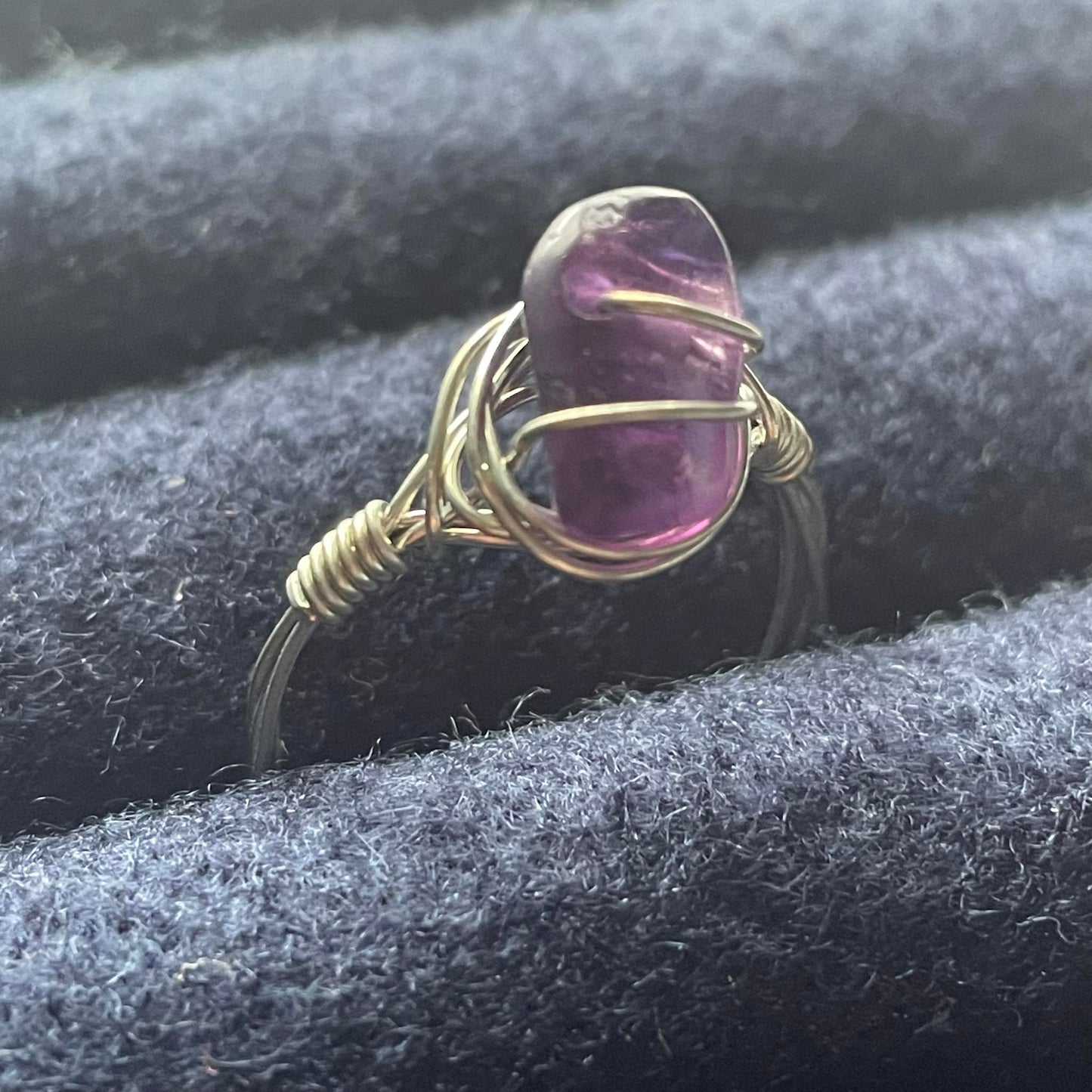 Wire Wrapped Crystal Ring