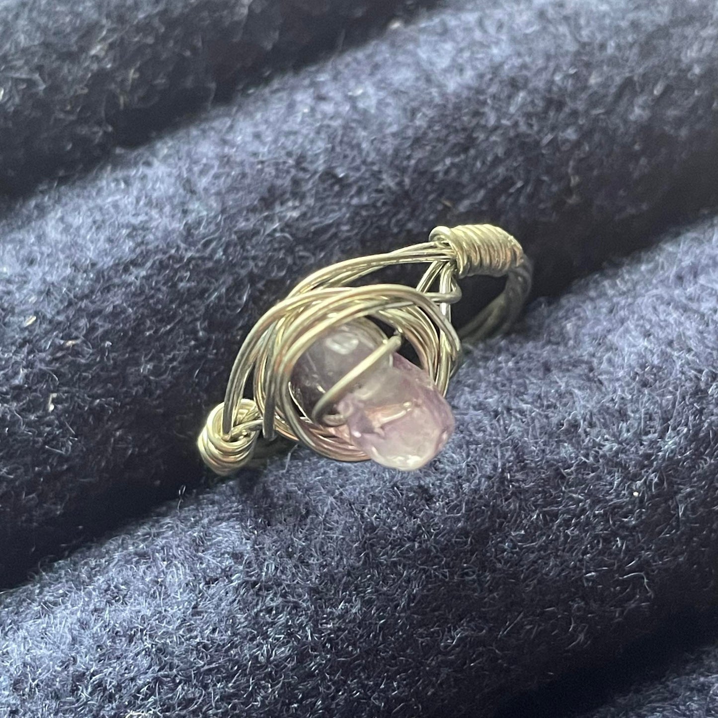 Wire Wrapped Crystal Ring