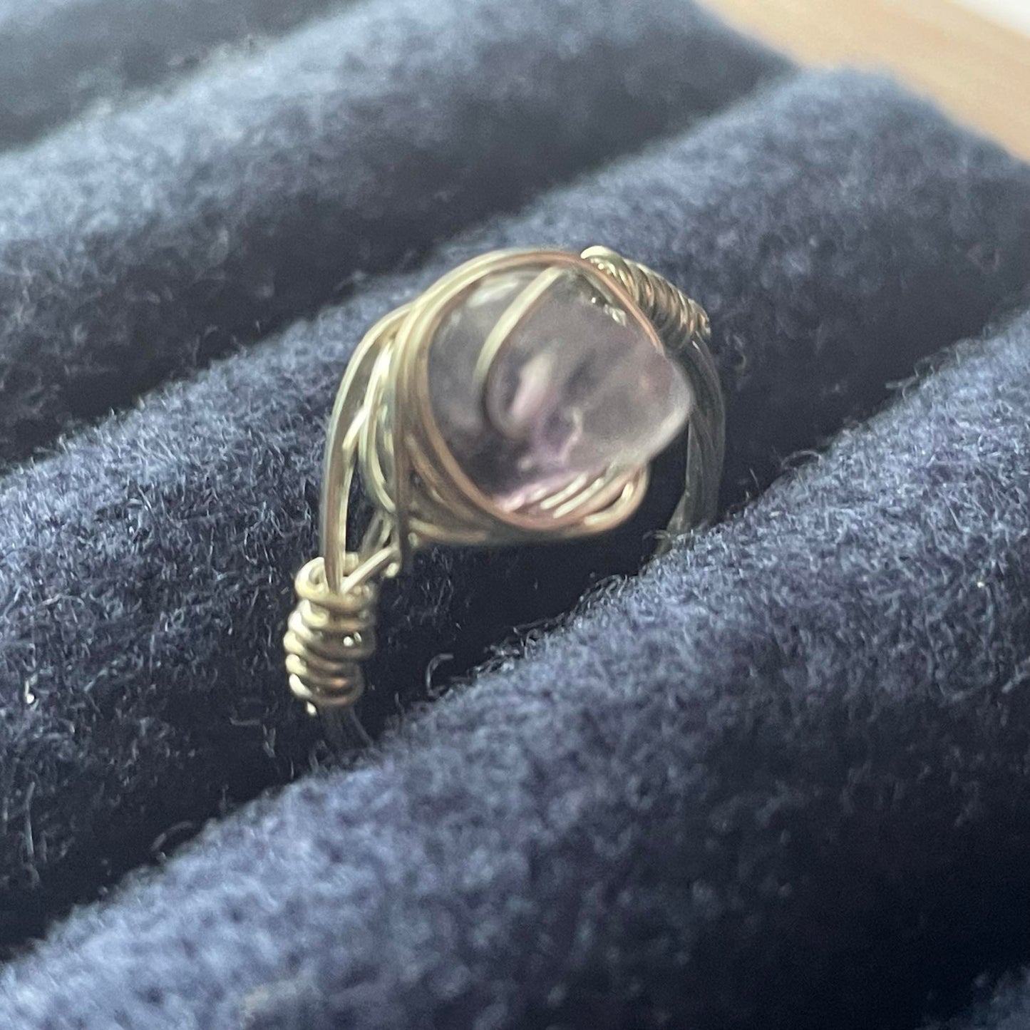 Wire Wrapped Crystal Ring