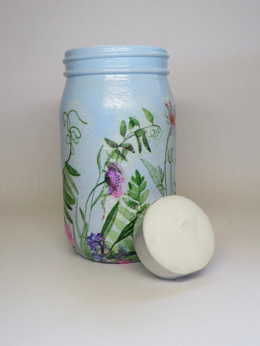 Candle Holders Decoupage Jar