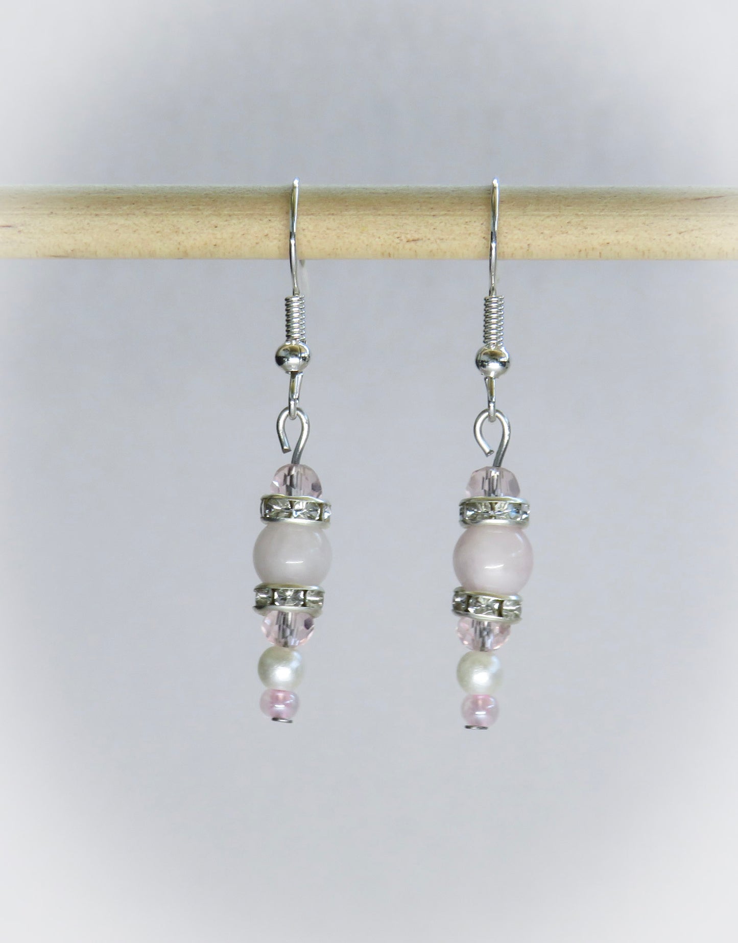 Rose Quartz Crystal Earrings