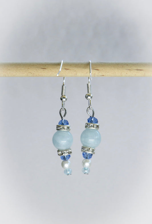 Aquamarine Crystal Earrings
