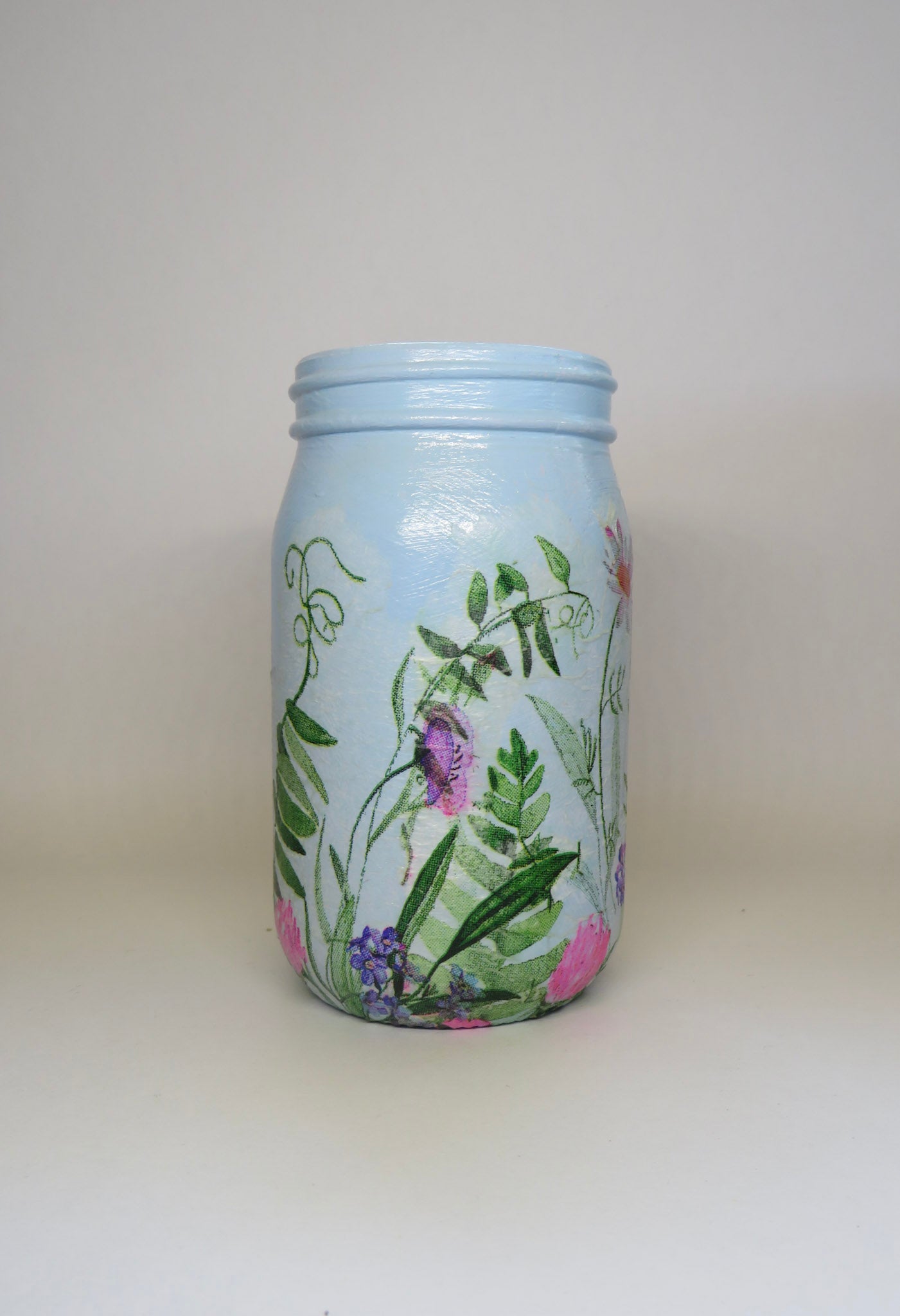 Candle Holders Decoupage Jar