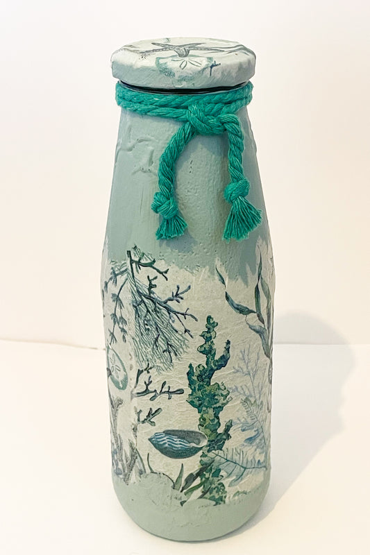 Under The Sea Decoupage Bottle