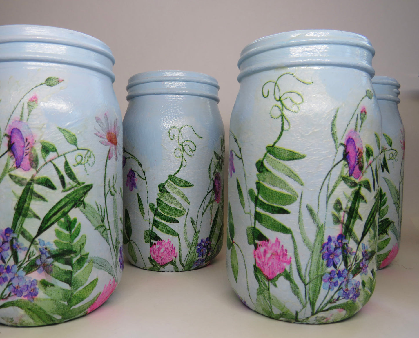 Candle Holders Decoupage Jar