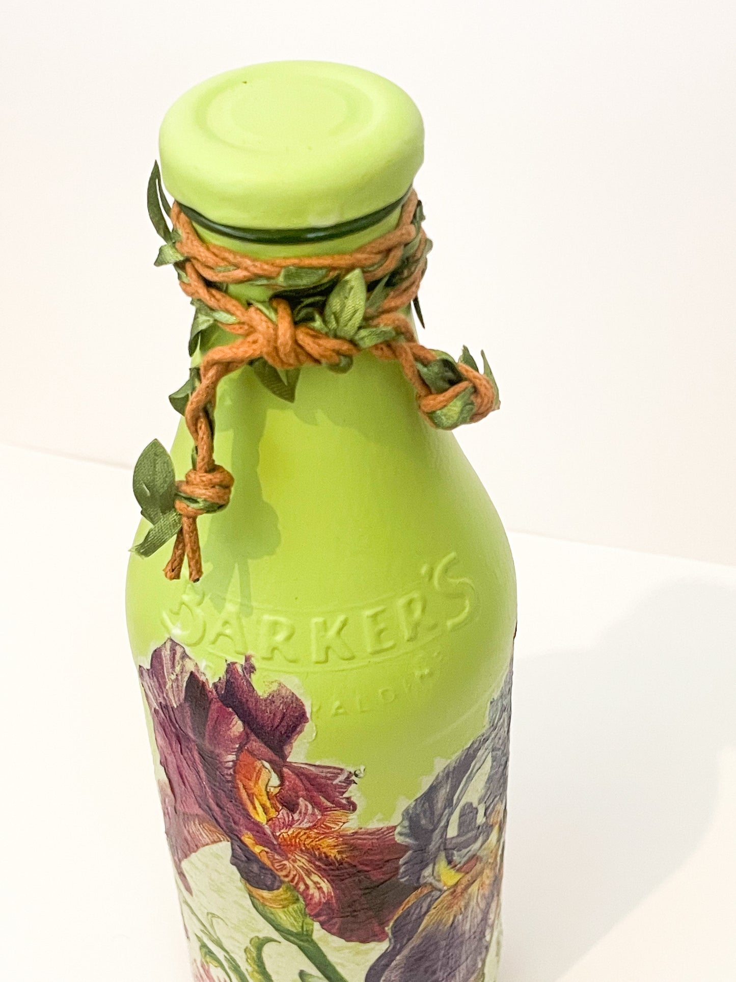Garden Glow Decoupage Bottle