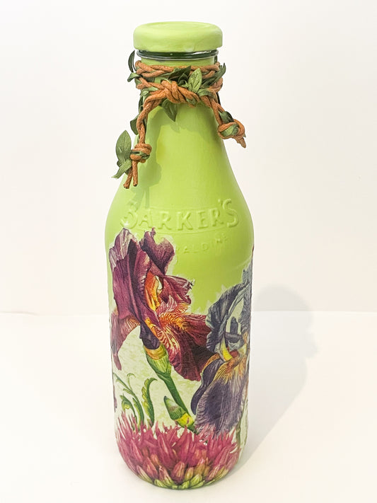 Garden Glow Decoupage Bottle