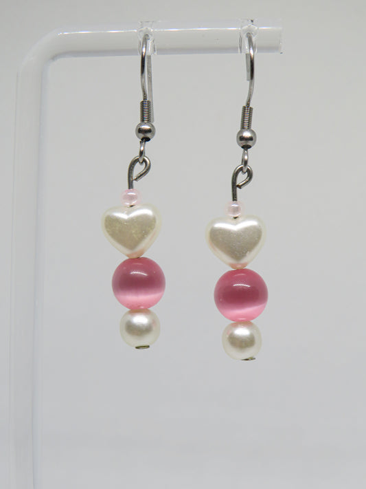 Pink Heart Earrings