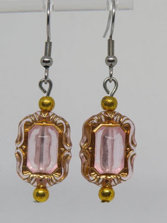 Pink and Gold Earrings