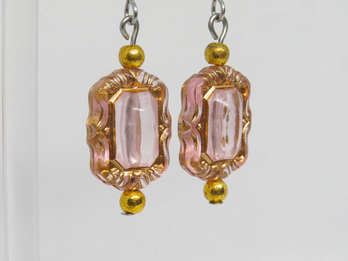 Pink and Gold Earrings