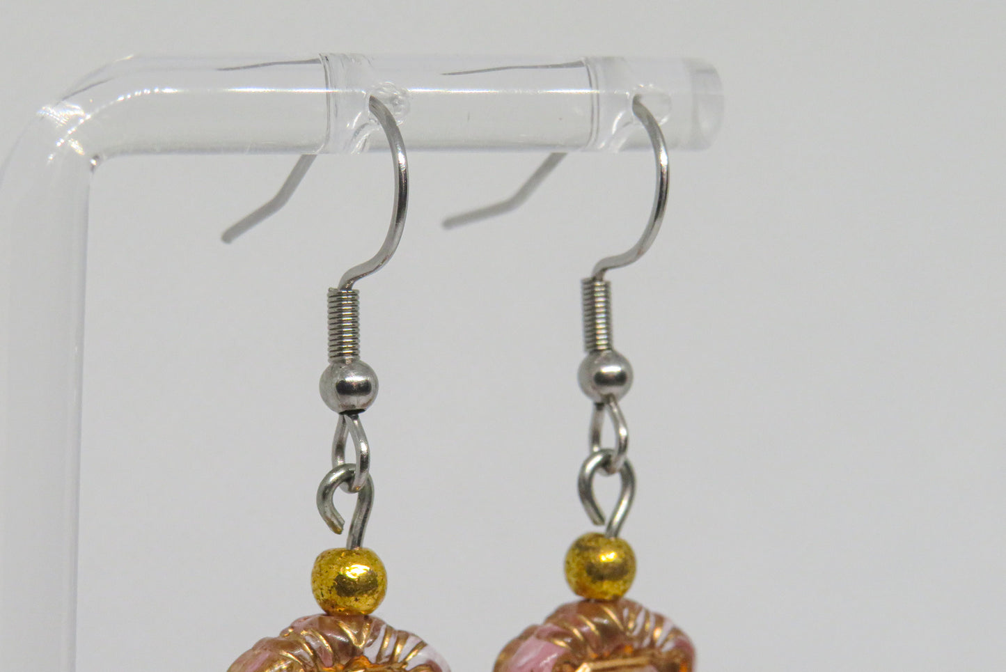 Pink and Gold Earrings