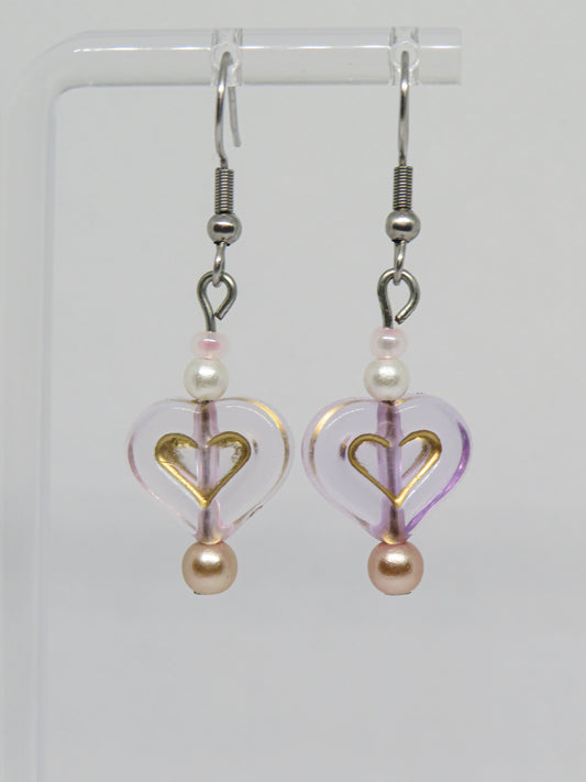 Purple and Gold Earrings