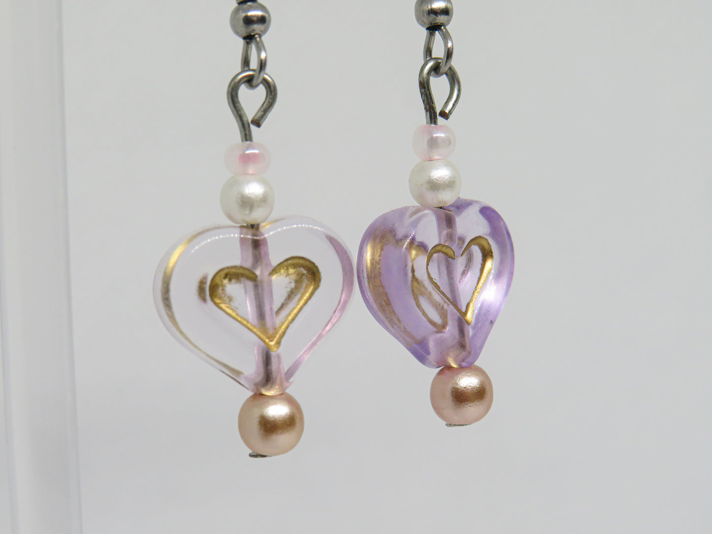 Purple and Gold Earrings